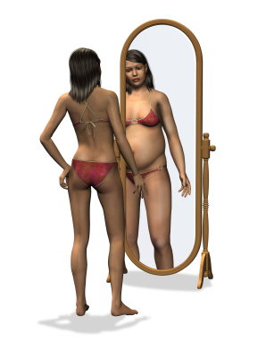girl with distorted body image